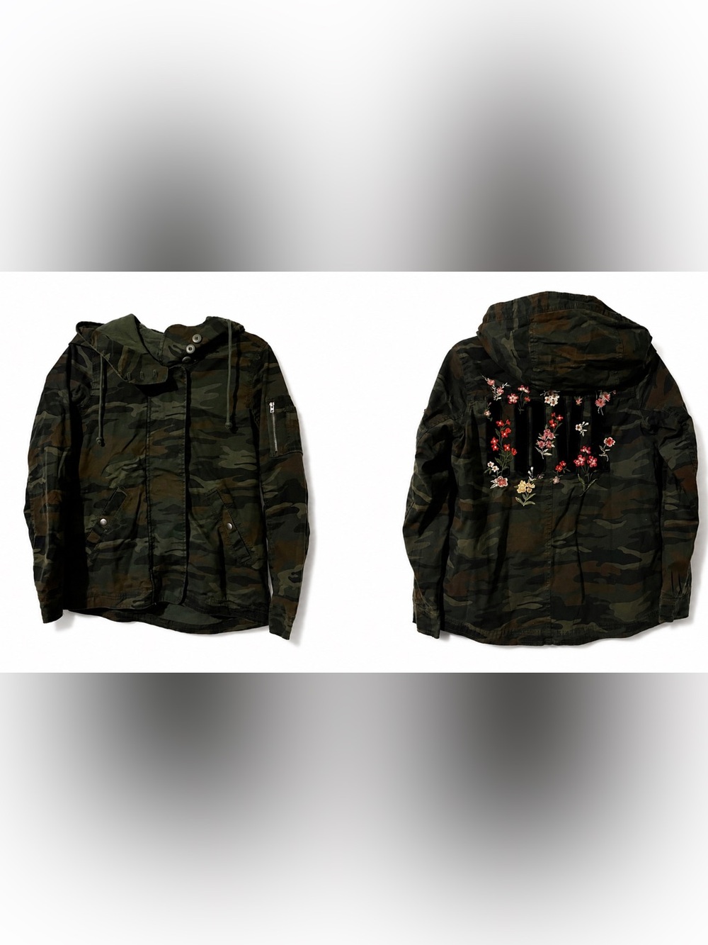 AE Camouflage Velvet Embroidered Back Utility Jacket